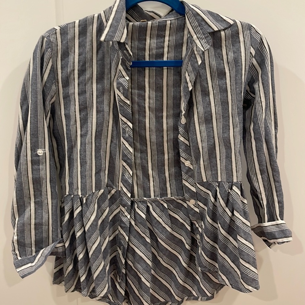 Peplum button down blouse